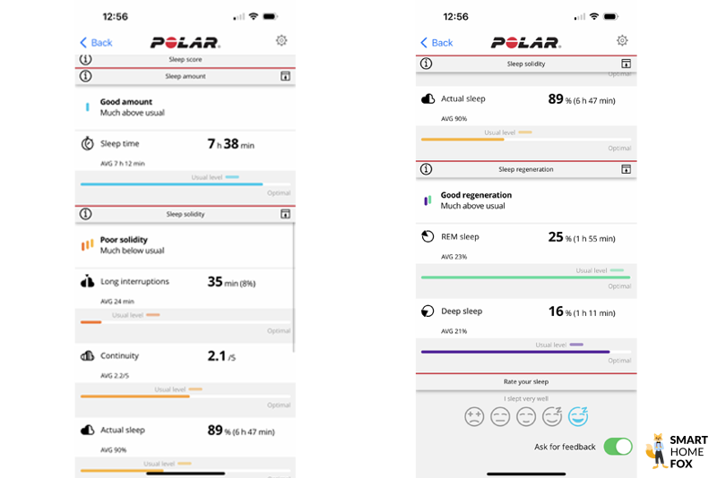 suivi et qualité sommeil avec option Nightly Recharge Polar Ignite